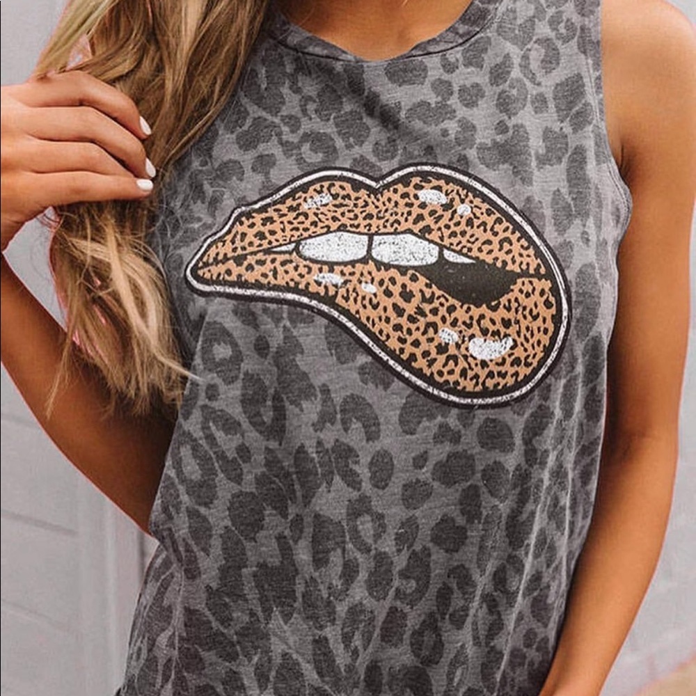 “Bite My Lip” Leopard Tank
